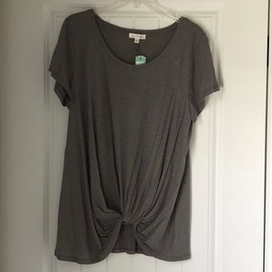 Nine Britton gray front tied shirt
